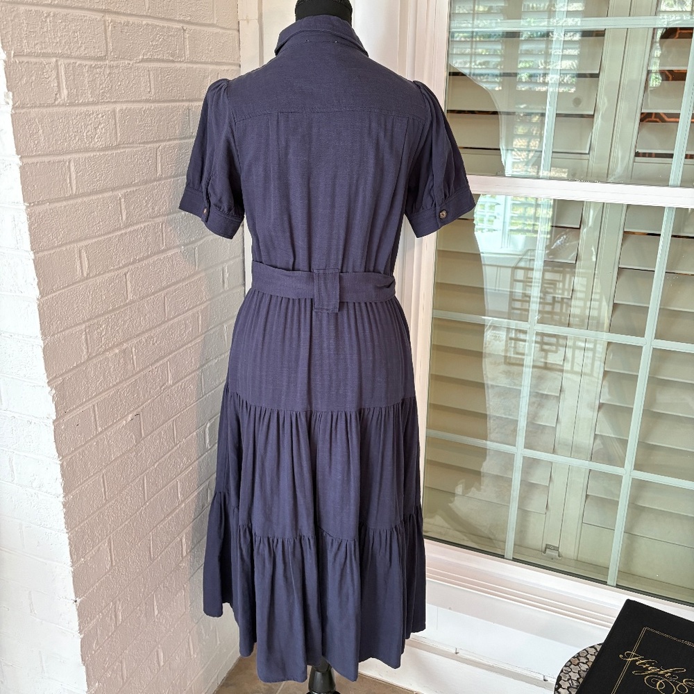 Kaileigh Navy Blue Tiered Skirt Dress Size Small - Picture 3 of 3